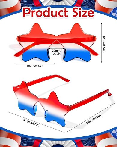 12/20/36 Pack Independence Day Heart/Star Patriotic Sunglasses, 4th of July Glasses for Women Men Party Accessories in Kuwait