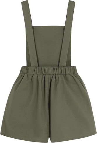 Girls Utility Jumpers Sleeveless Overalls Shorts Cross Back Rompers with Pockets in Kuwait