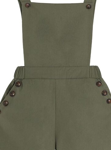 Girls Utility Jumpers Sleeveless Overalls Shorts Cross Back Rompers with Pockets in Kuwait