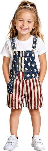 American Flag Overalls Boys Girls 4Th Of July Red White And Blue Outfits 250Th Anniversary Independence Day Coveralls in Kuwait