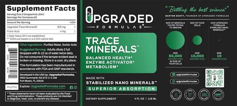 Upgraded Formulas Trace Minerals with Liquid Nano Minerals - Balanced Health, Enzyme Activator and Metabolism - Paleo, Vegan (4 Fluid Ounces) in Saudi Arabia
