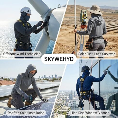 Men's 3 Pack UPF 50+ Sun Protection Hoodies, Long Sleeve UV Cooling Shirts with Face Cover in Saudi Arabia