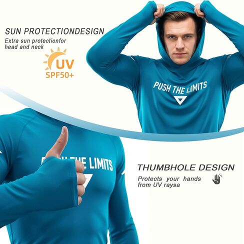 3 Pack Men's Sun Protection Hoodie Shirt for Men Fishing Shirts UPF 50+ Long Sleeve Shirt Lightweight Rash Guard in Saudi Arabia