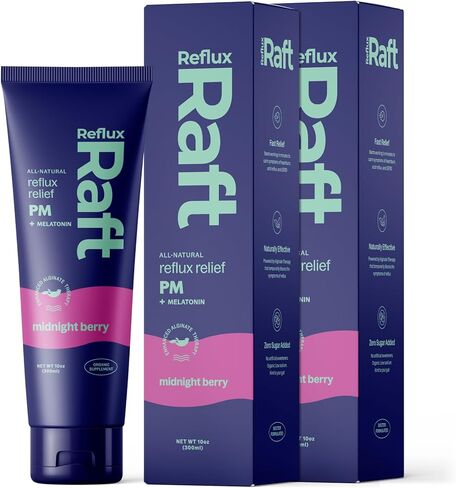 علاج ارتجاع حمض RefluxRaft مع الجينات العضوية، جيرد سريع وطويل الأمد، LPR ودعم أعراض الهضم، صفر سكر، خالي من الغلوتين، منخفض الصوديوم، زنجبيل الليمون، 60 حصة جل، زجاجة 10 أونصة in Kuwait