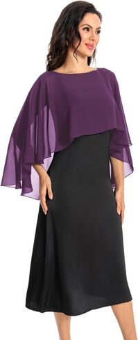 Baoqiya Women's Capelet Shawls and Wraps for Evening Dresses Soft Bridesmaid Shawl Chiffon Cape Wedding Cover Up in Kuwait