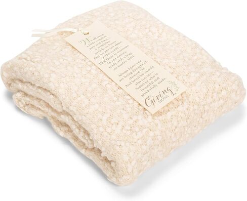 DEMDACO Giving Collection Giving Shawl with Pockets - Cozy Wrap for Women - Pockets - Soft Knit - Comfortable - Blanket-Style - Thoughtful Gift for Her - One Size - Cool Cream in Kuwait