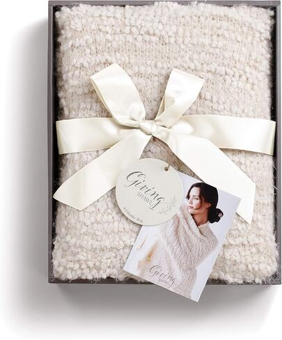 DEMDACO Giving Collection Giving Shawl with Pockets - Cozy Wrap for Women - Pockets - Soft Knit - Comfortable - Blanket-Style - Thoughtful Gift for Her - One Size - Cool Cream in Kuwait