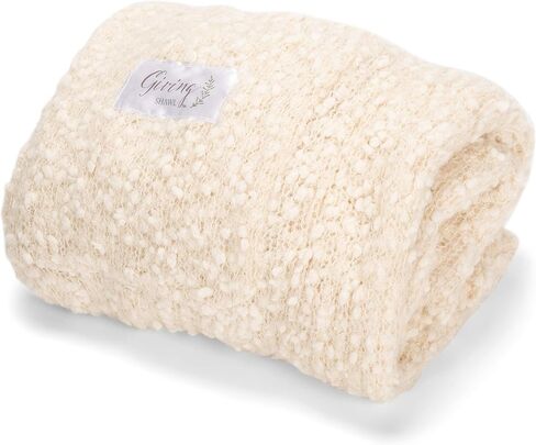 DEMDACO Giving Collection Giving Shawl with Pockets - Cozy Wrap for Women - Pockets - Soft Knit - Comfortable - Blanket-Style - Thoughtful Gift for Her - One Size - Cool Cream in Kuwait