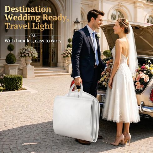 SLEEPING LAMB 70'' Wedding Dress Garment Bag with Large PVC Pocket, Long Dress Bag for Gowns for Closet Storage, Hanging Clothes Cover with 4'' Gusset, White in Saudi Arabia