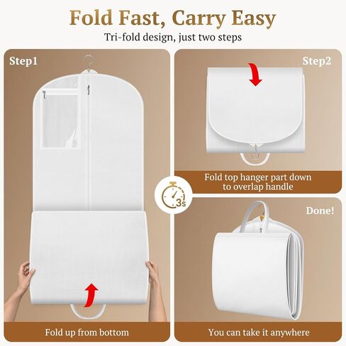 SLEEPING LAMB 70'' Wedding Dress Garment Bag with Large PVC Pocket, Long Dress Bag for Gowns for Closet Storage, Hanging Clothes Cover with 4'' Gusset, White in Saudi Arabia