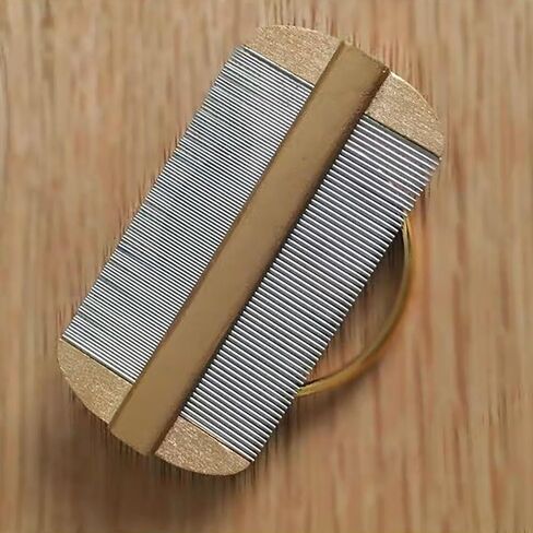 Vivifivenca Durable Lice Comb Stainless Steel Asian Large size 4inch Double - Sided Ultra Fine Tooth (Nits/Eggs), Dense Tooth (Flea/Ticks/Dandruff), Safe for Humans & Pets Scalp (Gold） in Saudi Arabia