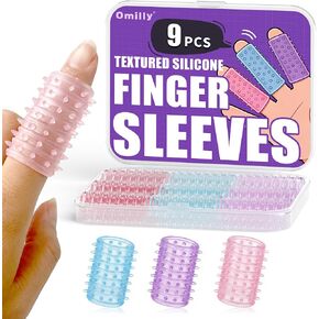 Textured Silicone Finger Covers, Anti Bite Finger Protectors for Skin Picking Nail Biting, 9-Pack Sensory Fidget Finger Sleeves for Anxiety, OCD, Dermatillomania, Adults & Kids in Saudi Arabia
