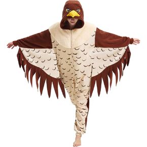Adult Peregrine Falcon Onesie Pajamas, Halloween Cosplay Bird Costume Hawk Animal One-Piece for Women Men in Saudi Arabia