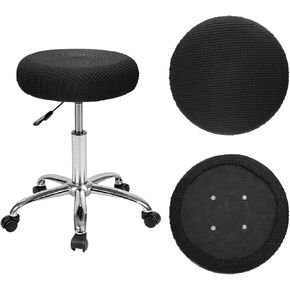 2 Pcs Bar Stool Covers, 100% Polyester Dark Gray Elastic Stool Covers Round, Fit for Dia 11-14 Inch Stool Cushion Round, Washable Dustproof Seat Cushion Slipcover for Bar Kitchen Living Room in Saudi Arabia