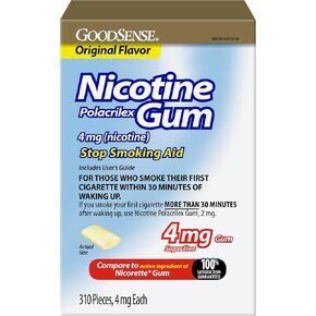 GoodSense Uncoated Nicotine Polacrilex Gum, 4 mg (Nicotine), Stop Smoking Aid, Original Flavor, 310 Count in Kuwait