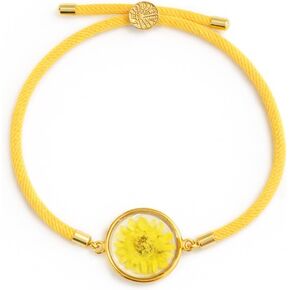 Dried Pressed Birth Month Flower Bracelet, Adjustable tree of life knot Cord Bracelet, Personalized Gift in Saudi Arabia