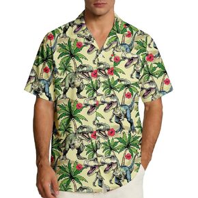 Funny Hawaiian Shirts for Men Short Sleeve, Beach Casual Button Down Shirts Summer Tropical Vacation Aloha Shirt in Saudi Arabia