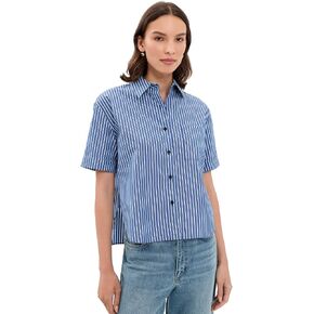 rag & bone Women's Connie Short Sleeve Stripe Shirt in Kuwait