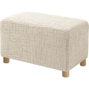 High Stretch Large Ottoman Cover Square, Ottoman Cover Rectangular for Folding Storage Stool, Thick Ottoman Slipcovers Washable Removable, with Elastic Bottom (Large, Charcoal Gray) in Saudi Arabia