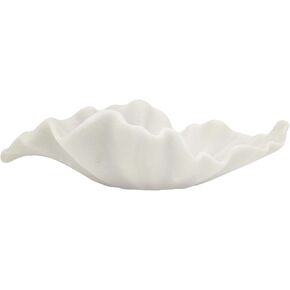 Off-white Large Decorative Bowl - 16" Fruit/Key/Purse Bowl for Home Decor - Coffee Table & Entryway Table Decor - Scalloped Ruffle Bowls - Unique Centerpiece Bowls(Big) in Saudi Arabia