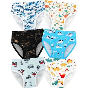 Boys Cotton Underwear, Soft Tagless Briefs for Toddlers and Little Kids, Breathable Comfort Fit,6-Pack in Kuwait