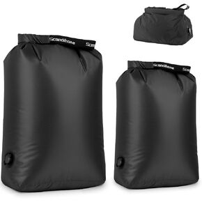 Travel Laundry Bag, Pump-Free Vacuum Compression Dirty Clothes Bag, Reusable Waterproof & Washable Laundry Bag, Wet and Dry Bag, Ideal for Suitcases, Road Trip Essentials (2 Pcs, L+L) Black in Saudi Arabia