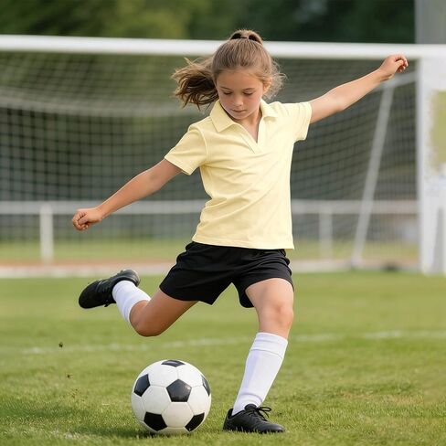 Girls Polo Shirts Short Sleeve V-Neck Collared Quick Dry T Shirts Golf Tennis School Uniform Tops for Boys 3-14 Years in Saudi Arabia