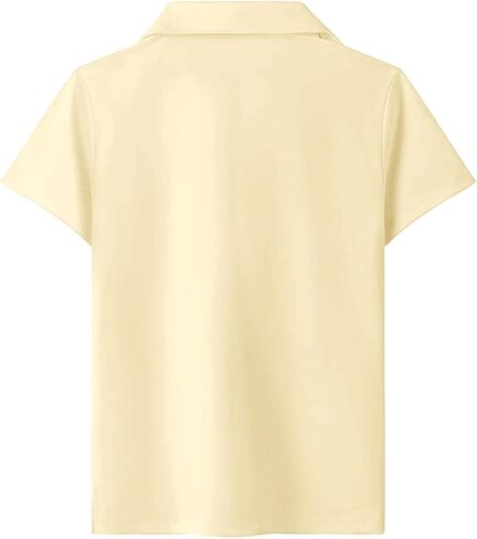 Girls Polo Shirts Short Sleeve V-Neck Collared Quick Dry T Shirts Golf Tennis School Uniform Tops for Boys 3-14 Years in Saudi Arabia