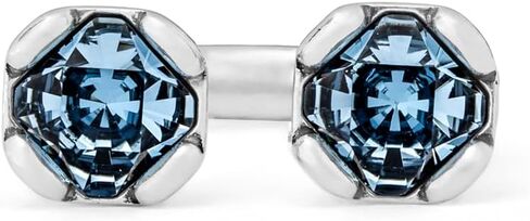 Uno de 50 خاتم مفتوح مطلي بالفضة الاسترليني مع كريستالات ذات جوانب زرقاء هالة in Kuwait