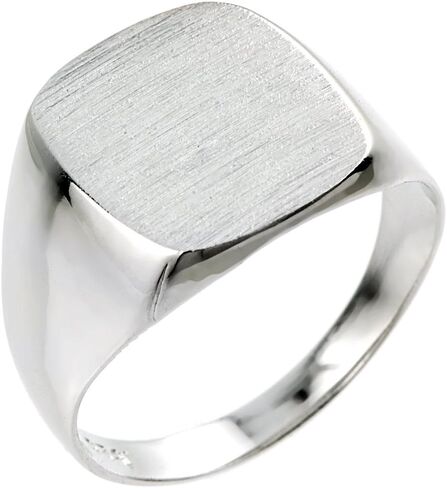 Men's 925 Sterling Silver Engravable Square Top Signet Ring (Size 11.5) in Saudi Arabia