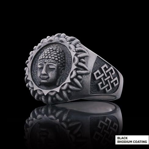 3D Buddha Ring, Om Buddha Ring, Hindu Ring, Shankha Buddha Ring, Endless Knot Ring, Meditation, Yoga, Buddhist Jewelry, Gift for Her in Saudi Arabia