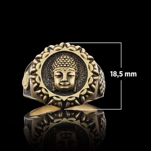3D Buddha Ring, Om Buddha Ring, Hindu Ring, Shankha Buddha Ring, Endless Knot Ring, Meditation, Yoga, Buddhist Jewelry, Gift for Her in Saudi Arabia