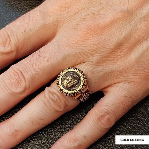 3D Buddha Ring, Om Buddha Ring, Hindu Ring, Shankha Buddha Ring, Endless Knot Ring, Meditation, Yoga, Buddhist Jewelry, Gift for Her in Saudi Arabia