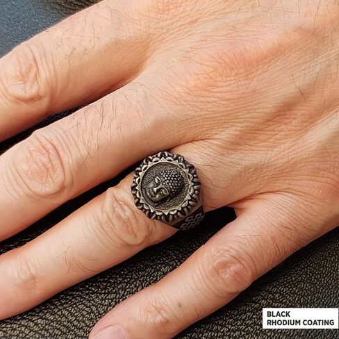 3D Buddha Ring, Om Buddha Ring, Hindu Ring, Shankha Buddha Ring, Endless Knot Ring, Meditation, Yoga, Buddhist Jewelry, Gift for Her in Saudi Arabia