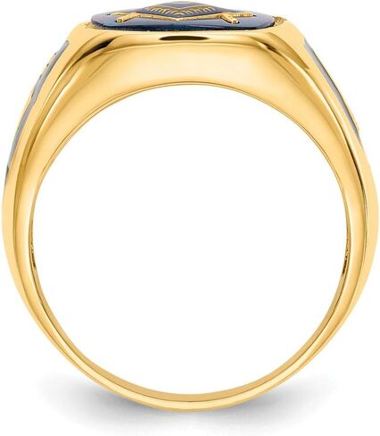 Solid 14k Yellow Gold Men's Masonic Ring Band in Kuwait