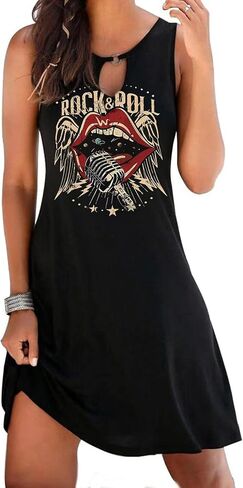 AIMITAG American Flag Tank Dresses for Women USA Flag Stars and Stripes Patriotic July 4th Keyhole Neckline Beach Sundress in Kuwait
