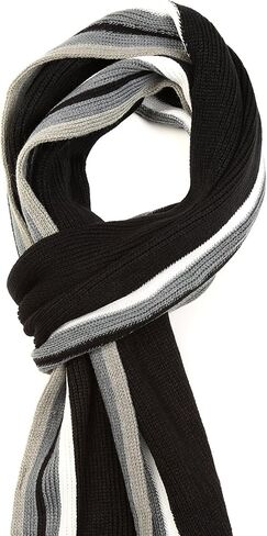 Men's Striped Acrylic Scarf for Cold Weather Outdoor Activities in Kuwait