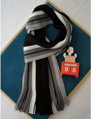 Men's Striped Acrylic Scarf for Cold Weather Outdoor Activities in Kuwait
