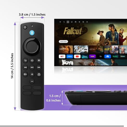 Remote Control Replacement Compatible with Fire-Smart-TVs Stick 4K(1st /2nd Gen), Cube (1st/2nd/3rd) & Stick 4K Max, Replacement FireStick Remote (2nd Gen/3rd Gen/Lite/HD) with Voice Search in Kuwait