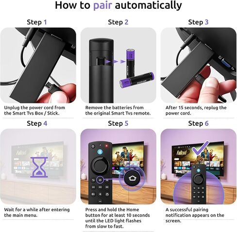 Remote Control Replacement Compatible with Fire-Smart-TVs Stick 4K(1st /2nd Gen), Cube (1st/2nd/3rd) & Stick 4K Max, Replacement FireStick Remote (2nd Gen/3rd Gen/Lite/HD) with Voice Search in Kuwait