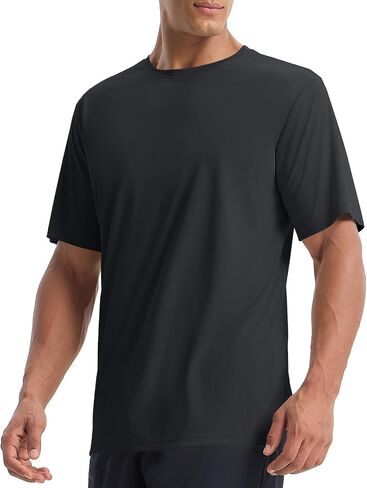 SPEXIAL Men's UPF 50+ Short Sleeve Sun Protection Rash Guard Quick Dry Swim Shirt, Fishing, Beach, Hiking, Running in Saudi Arabia