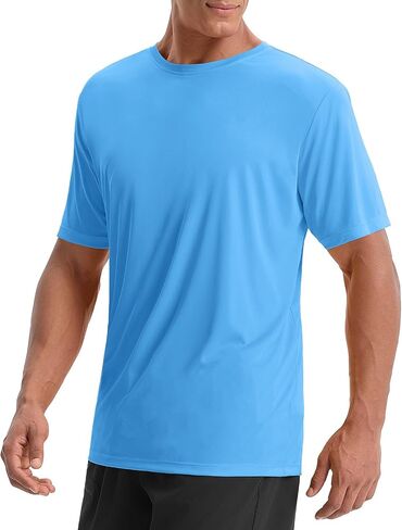 SPEXIAL Men's UPF 50+ Short Sleeve Sun Protection Rash Guard Quick Dry Swim Shirt, Fishing, Beach, Hiking, Running in Saudi Arabia