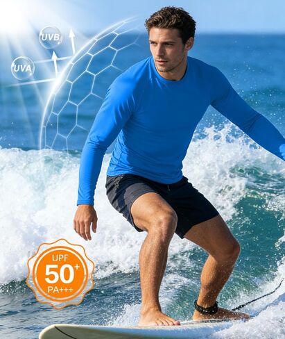 7 Pack Mens UPF 50+ Sun Protection Shirts Long Sleeve Fast Dry Lightweight Rashguard for Running Swimming in Saudi Arabia