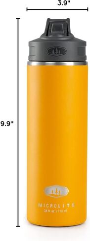 GSI Outdoors, Microlite Water Bottle with Straw Lid, Vacuum-Insulated Stainless Steel, for Camping, 24 oz. Sapphire in Saudi Arabia