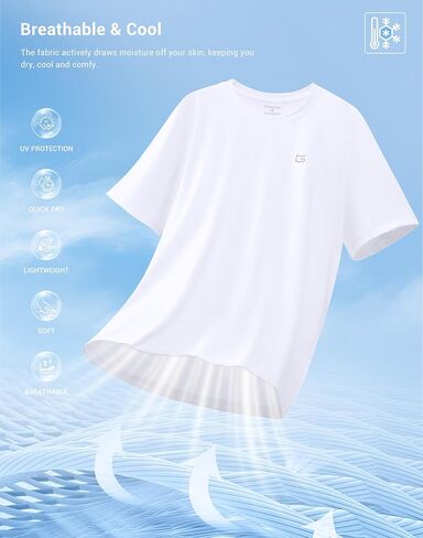 G Gradual Men's Sun Protection Swim Shirt UPF 50+ Rash Guard Short Sleeve Quick Dry Water Hiking Workout Shirts for Men in Saudi Arabia