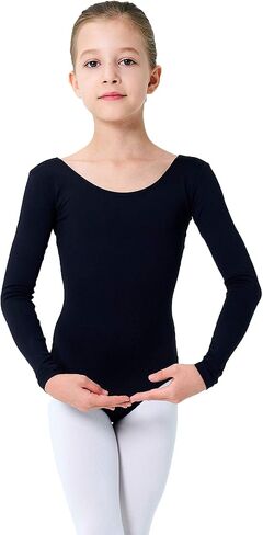 Finihen Girls Leotard Basic Long Sleeve Ballet Dance Leotard (2T-14 Years) Multiple Colors. in Saudi Arabia