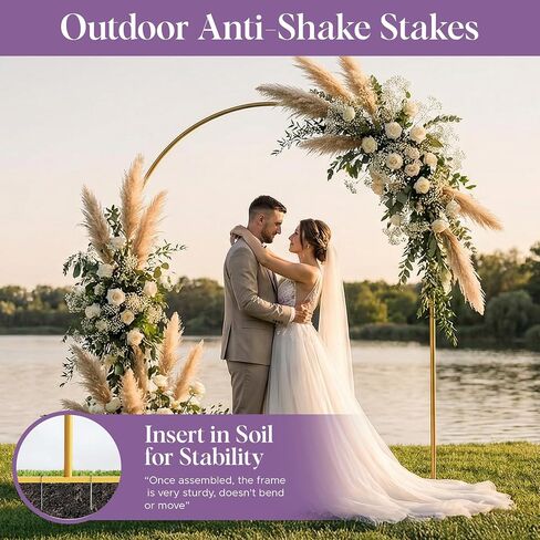 3 Pack Gold Metal Arch Backdrop Stand Set - 6FT, 5FT, 4FT Balloon Stand for Weddings Ceremony, Parties, and Baby Showers - Door Frame Backdrop Stand in Saudi Arabia