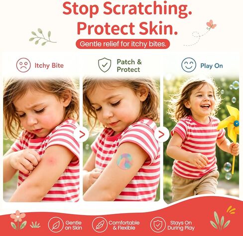 Bug Bite Itch Relief Patches for Kids & Adults, 160 Hydrocolloid Patches to Help Stop Scratching, Mess-Free After Bite Care for Mosquito Bites, Camping & Travel Essential in Kuwait