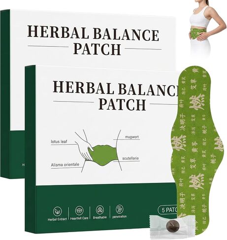 2 Box Herbal Balance Patch,Herbal Patch Pad Balance,Mugwort Herbal Navel Patches,Snatch Patches with Mugwort,Leaf-Supports Waist Comfort,Daily Body Care（1 Boxes 5 Piece） in Saudi Arabia