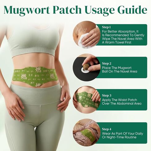 2 Box Herbal Balance Patch,Herbal Patch Pad Balance,Mugwort Herbal Navel Patches,Snatch Patches with Mugwort,Leaf-Supports Waist Comfort,Daily Body Care（1 Boxes 5 Piece） in Saudi Arabia